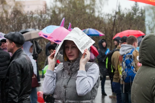 Первомайская демонстрация в Барнауле, 2017.