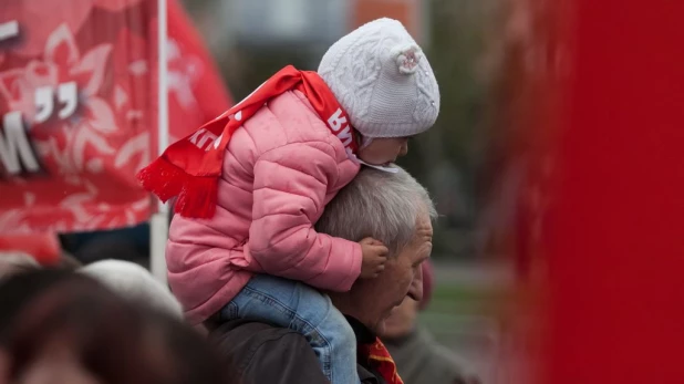 Первомайская демонстрация в Барнауле, 2017.