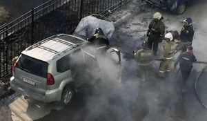 В Новосибирске загорелись два автомобиля. 6 мая 2017 года.