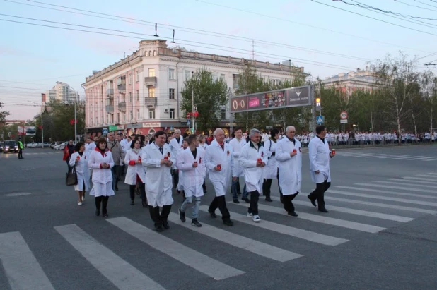 День Победы 2017. Шествие медиков в Барнауле.