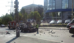 В Киеве взорвался автомобиль.