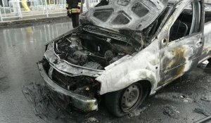 В Барнауле на Красноармейском сгорел автомобиль.