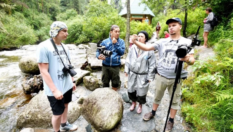 Съемки сериала "Дачники".