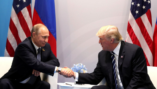 Встреча Владмира Путина и Дональда Трампа на саммите G20. Гамбург, 7 июля 2017 года.