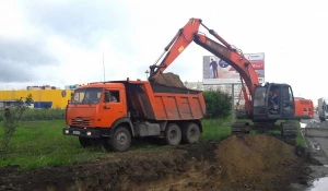 Строительство кольца у "Ашана".