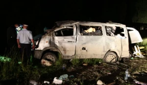 На Чуйском тракте перевернулась Газель