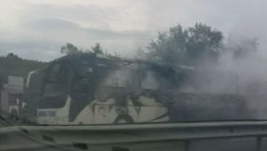 В Болгарее сгорел автобус, перевозивший российских туристов. 28 июля 2017 года.