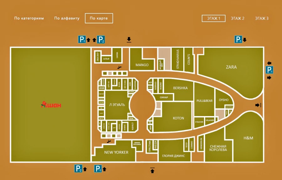 Схема размещения арендаторов ТРЦ &quot;Галактика&quot;.
