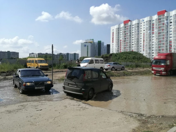 Инспекция ОНФ замеряет глубину луж в новостройках Барнаула