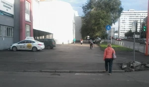 Пешеходная дорожка возле первой стоматологической поликлиники. Барнаул, 8 августа 2017 года.