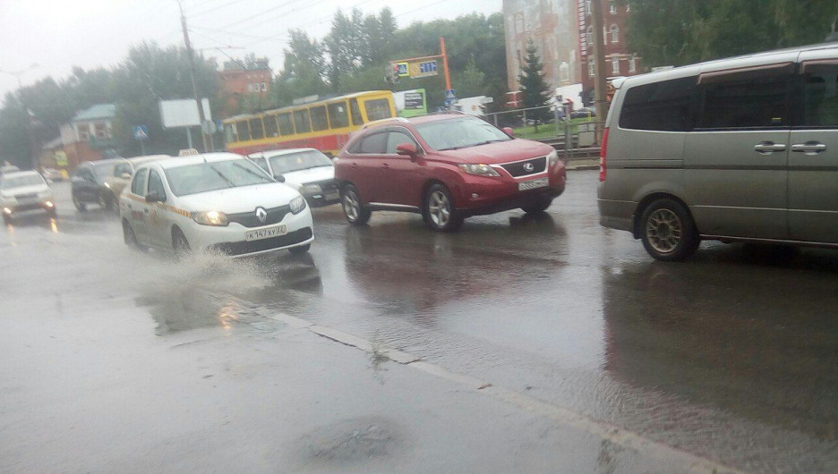 Дождь, автомобили.
