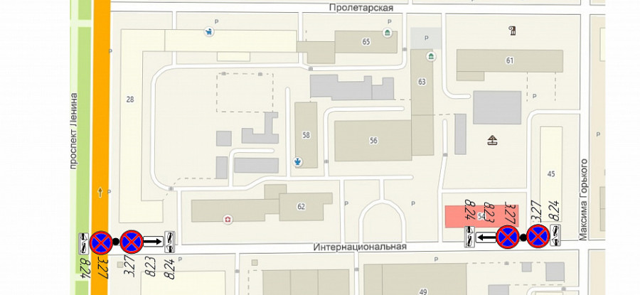 В Барнауле с 31 августа запретят остановку и стоянку транспорта на улице Интернациональной.