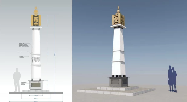 В монгольском райцентре Мёнххайрхан поставили памятник, созданный барнаульским архитектором.