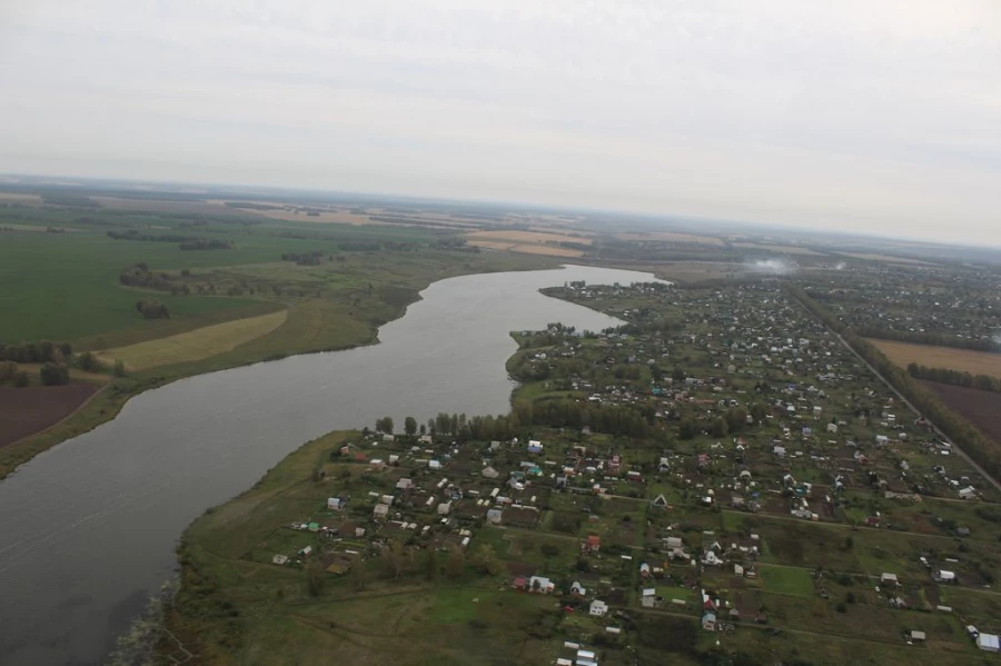 Алтайский край из иллюминатора вертолета.