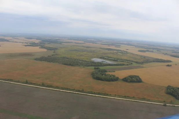 Алтайский край из иллюминатора вертолета.