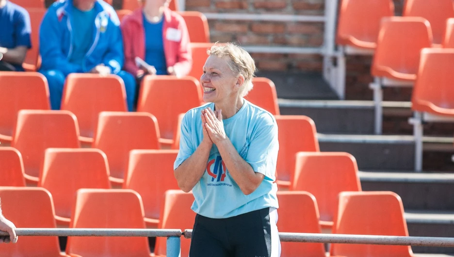 На традиционной краевой спартакиаде пенсионеров.