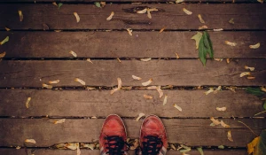 Осень. Листва. Ботинки.