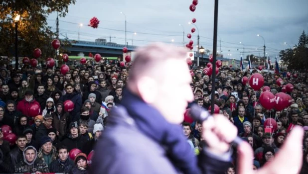 Митинг Навального в Новосибирске 22 сентября 2017 года.