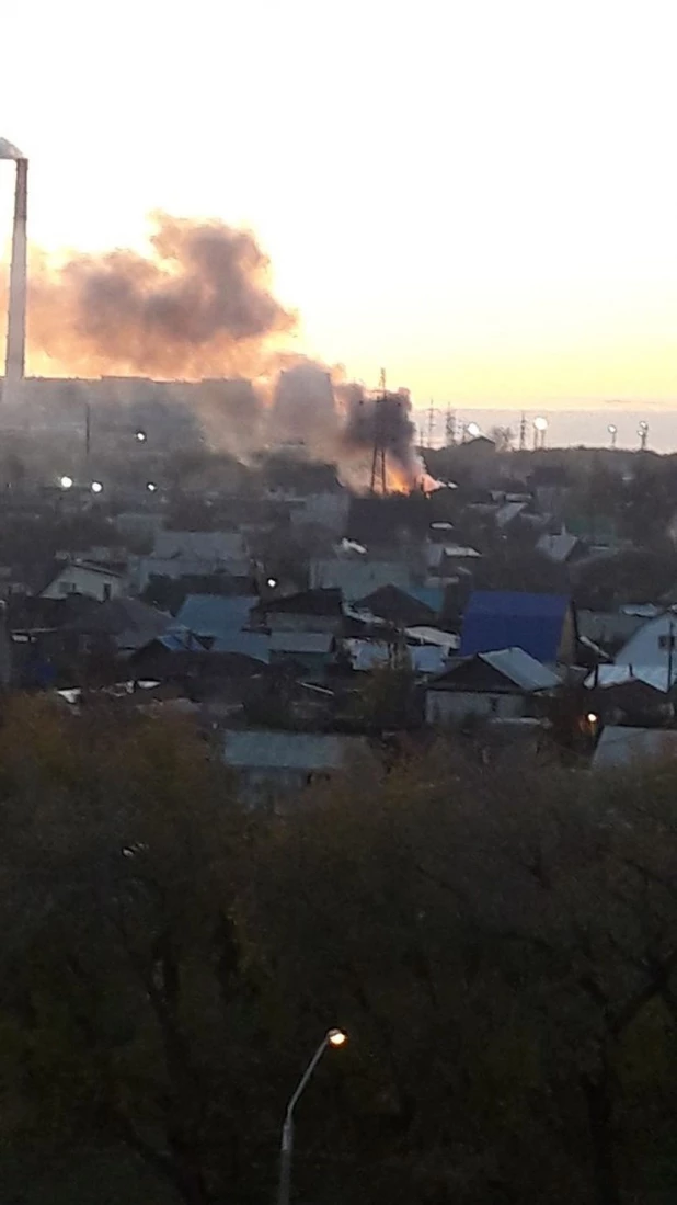 Пожар в пос. Восточном 26 октября 2017.