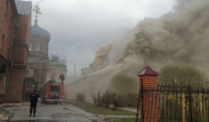 Пожар на территории Покровского собора.