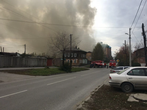 Пожар на территории Покровского собора.