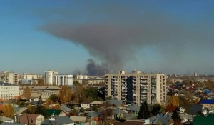 Пожар за Барнаулом.