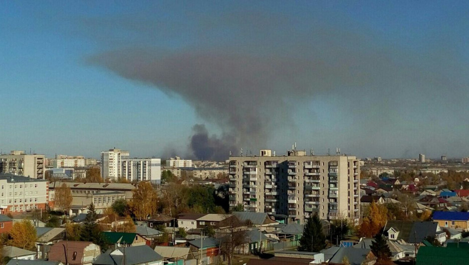 Пожар за Барнаулом.