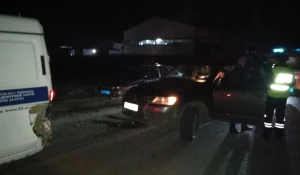 Пьяная автоледи протаранила автомобиль полицейских.