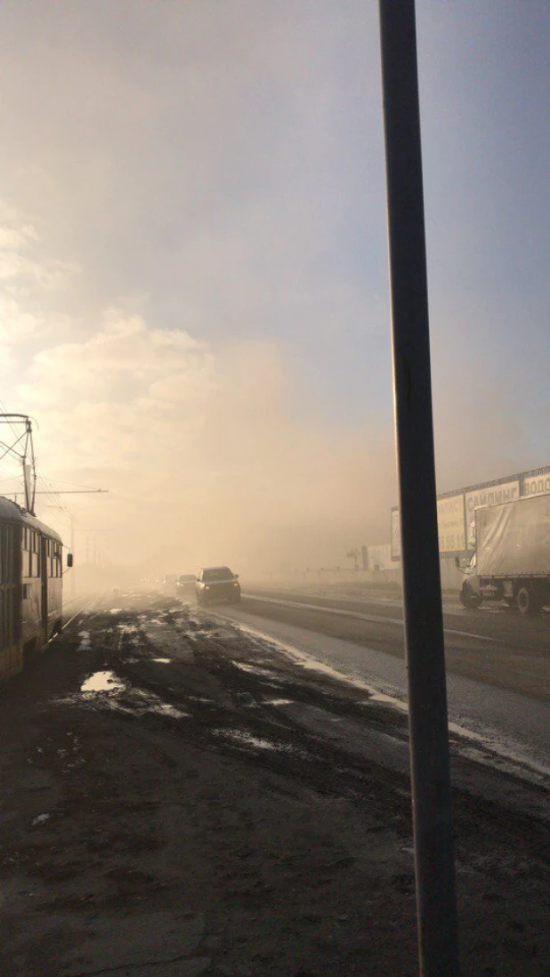 Пожар в Барнауле на улице Попова. 30 октябяр 2017 года.