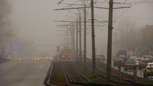 Туман в Барнауле 3 ноября.