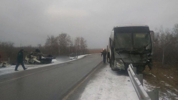 Последствия аварии на алейской трассе.