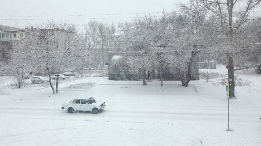 Первый снег в Рубцовске