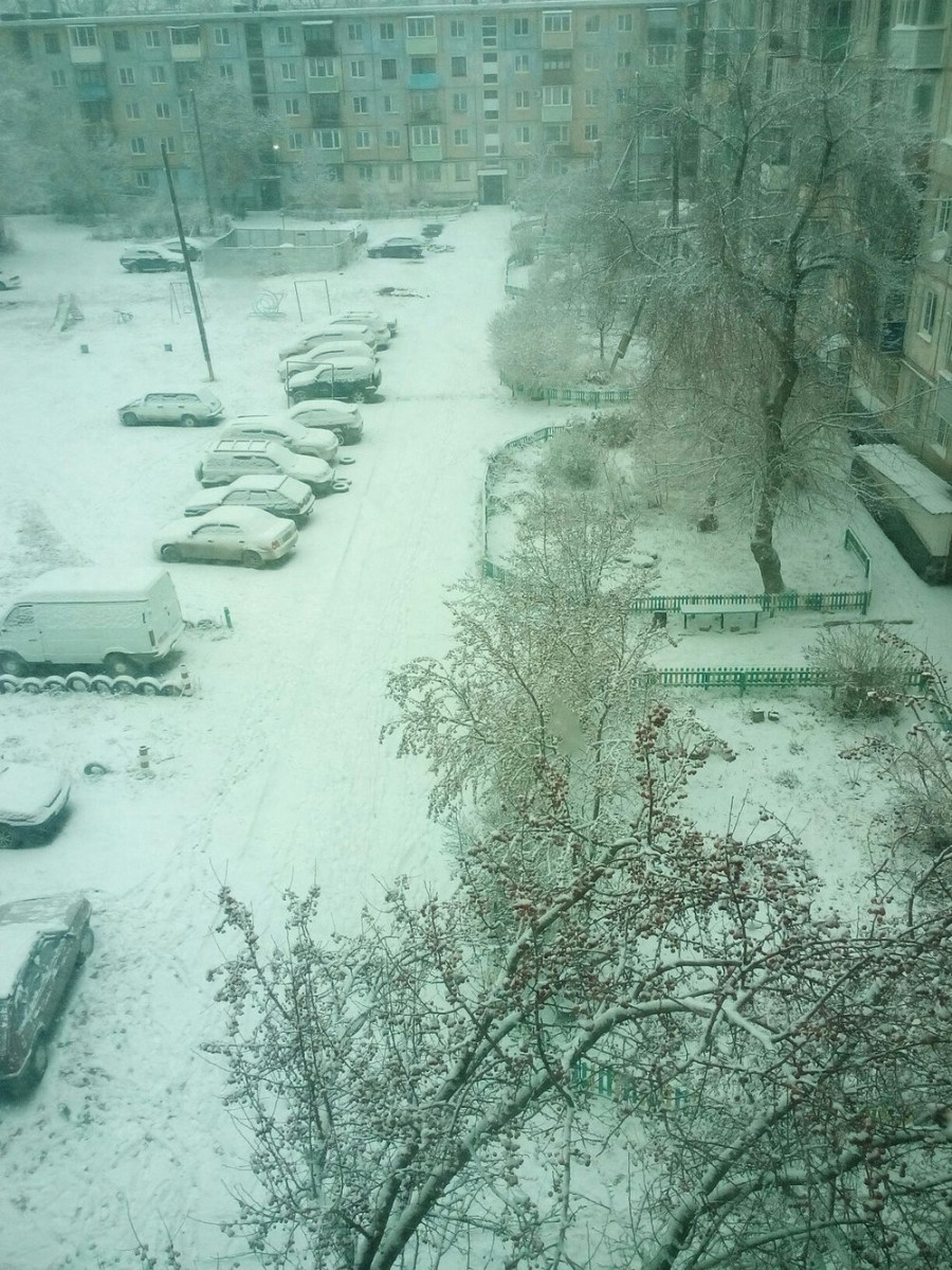 Первый снег в Рубцовске