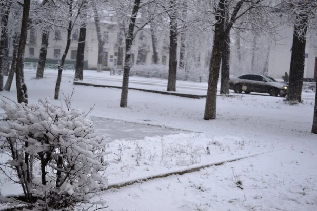 Первый снег в Рубцовске