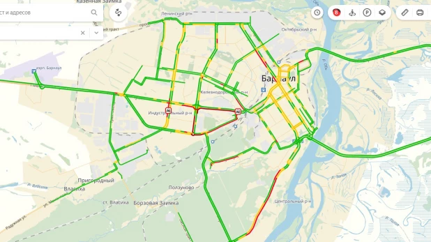 Пробки в Барнауле 11 декабря.