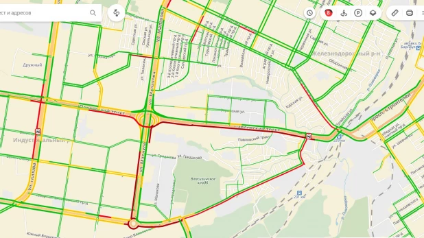 Пробки в Барнауле 11 декабря.