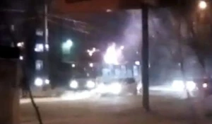 В Барнауле загорелся троллейбус