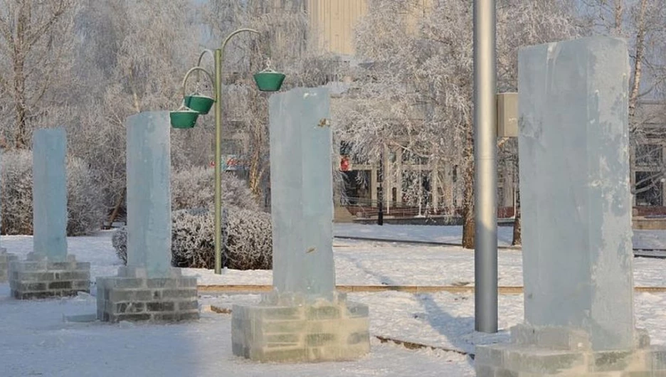 Строительство снежного городка.