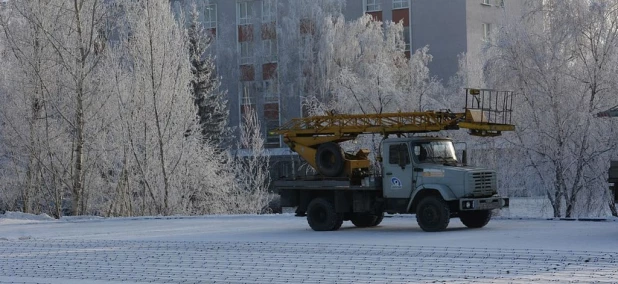 Строительство снежного городка.