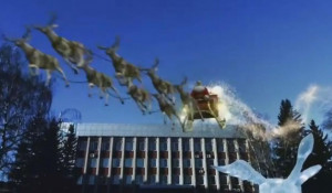 Санта-Клаус с упряжкой оленей "пролетел" над Алтайским краем.