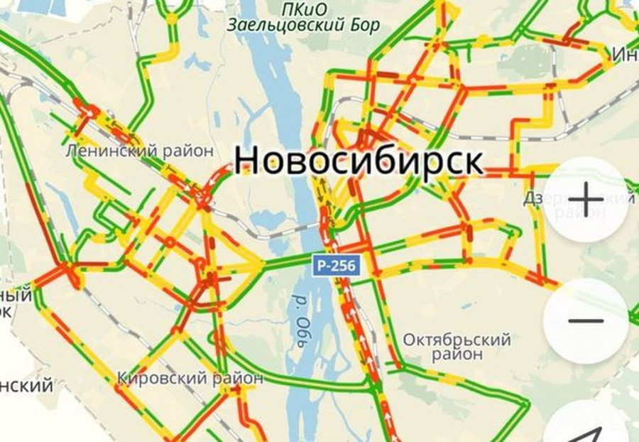 Пробка в Новосибирске.