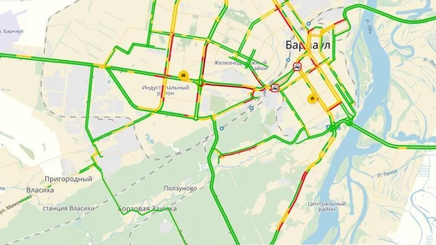 Пробки в Барнауле 17 января.