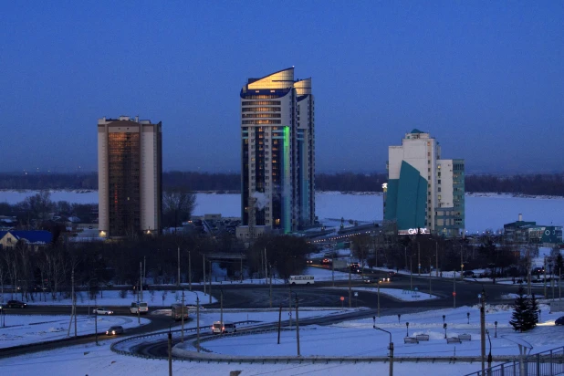 Кровавое суперлуние и затмение в Барнауле.