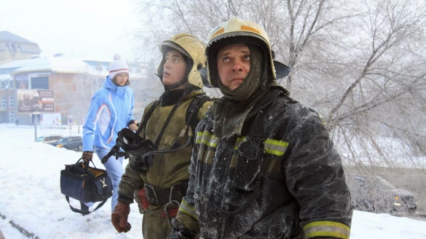 Пожар в "Доме афганца" в Барнауле.