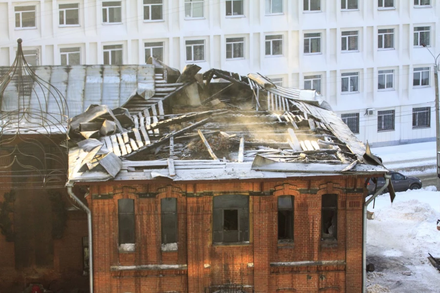 "Дом афганцев" после пожара.