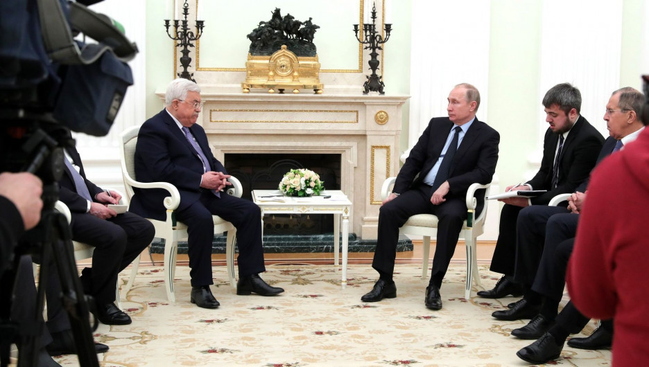 Переговоры Владимира Путина с Махмудом Аббасом. Москва, 12 февраля 2018 года.