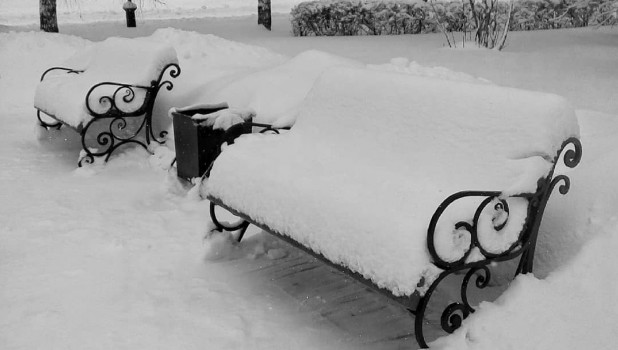 Весенний снегопад на Алтае.