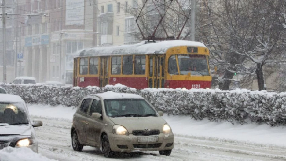 Снегопад в Барнауле.