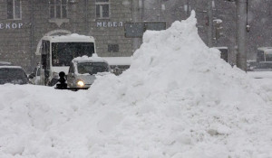Снегопад в Барнауле.
