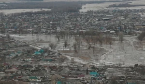 Паводок на Алтае 2018. Вид сверху, март.